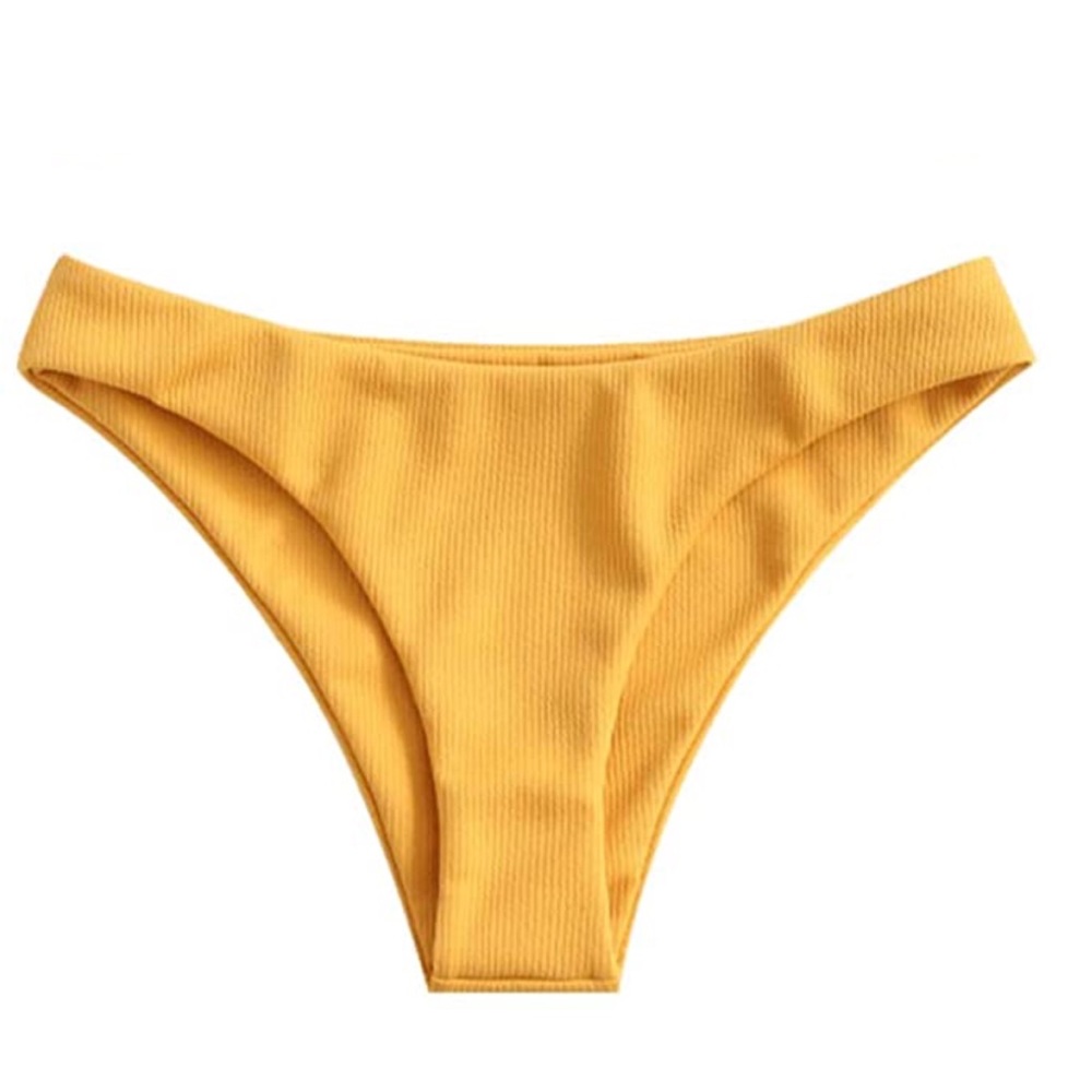 ZAFUL Yellow Bee Ribbed High-Cut Bikini Bottom - Picture 6 of 7